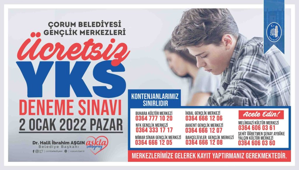 Ücretsiz YKS deneme sınavı 2 Ocak’ta
