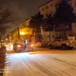 Karla mücadele sabah erken saatlerde başladı