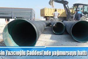 Muhsin Yazıcıoğlu Caddesinde yağmursuyu hattı çalışması