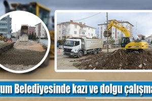 Çorum Belediyesinde kazı ve dolgu çalışması