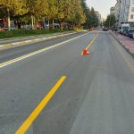 Yol çizgi çalışmaları devam ediyor