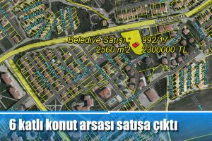 6 katlı konut arsası satışa çıktı