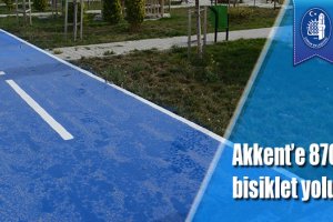 Akkent’e 870 metre bisiklet yolu
