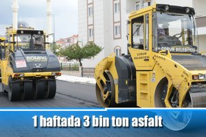 1 haftada 3 bin ton asfalt