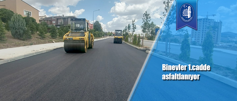 Binevler 1.cadde asfaltlanıyor