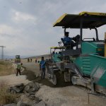 Döküm sahasına 500 metre beton yol