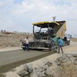 Döküm sahasına 500 metre beton yol