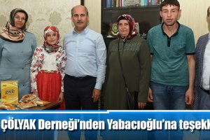 Çorum ÇÖLYAK Derneği’nden Yabacıoğlu’na teşekkür ziyareti