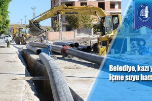 Belediye kazı yapmadan içme suyu hattı döşedi