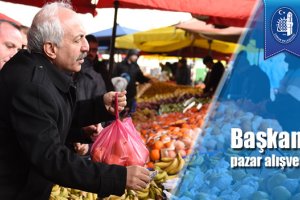 Başkan Gül pazar alışverişinde