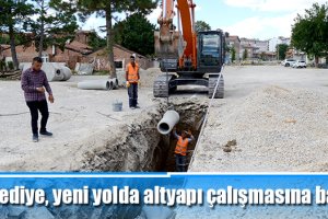 Belediye, yeni yolda altyapı çalışmasına başladı