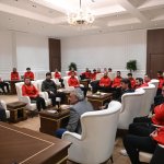 Antrenör eğitimine katılan heyet, Başkan Aşgın’ı ziyaret etti