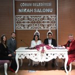 Depremzede çift Çorum’da evlendi