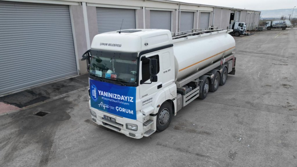 Çorum’dan Afşin’e 33 bin 500 litre mazot yardımı
