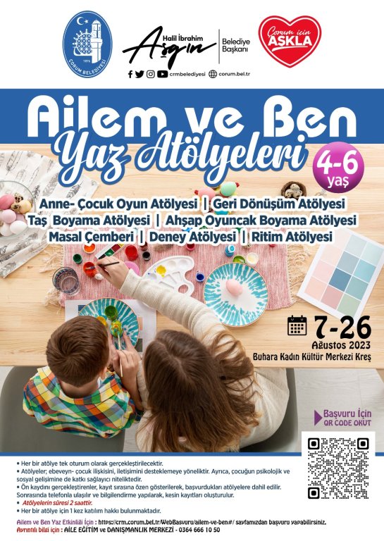 AİLEM VE BEN  YAZ  ATÖLYELERİ