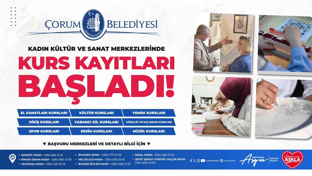 Kadın Kültür ve Sanat Merkezlerimizde Yeni Dönem Kurslarımız Başladı
