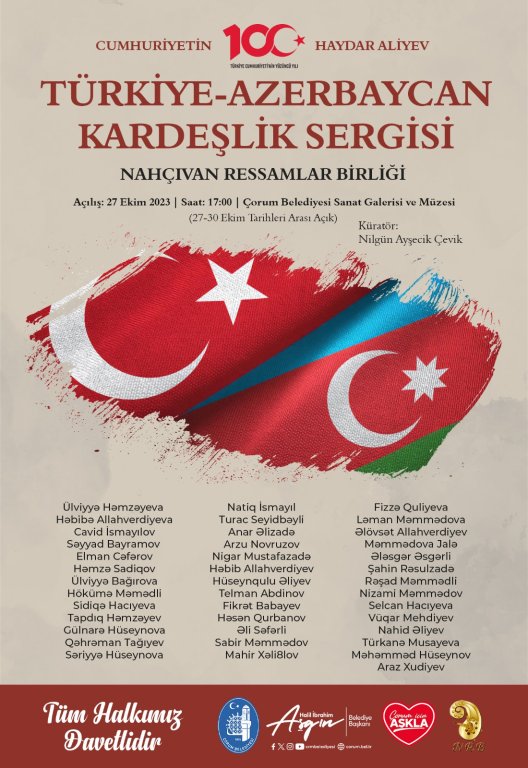 CUMHURİYETİN 100. YILI-TÜRKİYE-AZERBAYCAN KARDEŞLİK  RESİM SERGİSİ