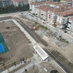 Millet Bahçesi yanında yol ve otopark çalışması 