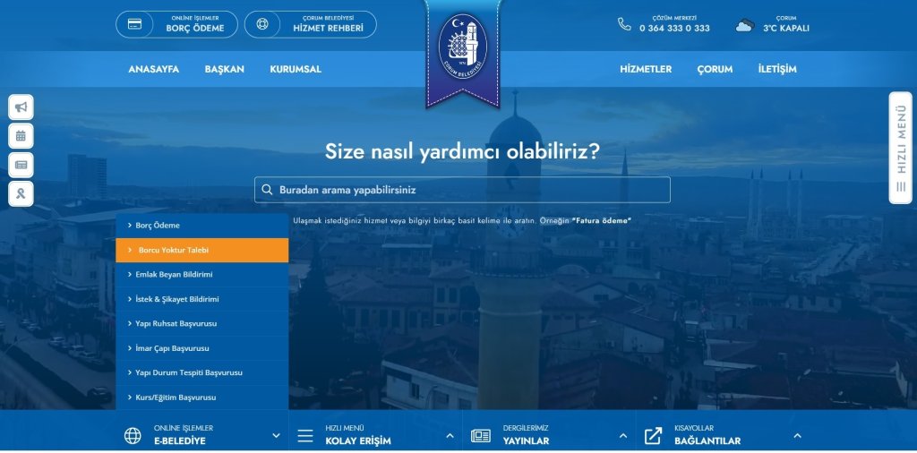 Belediye, “Borcu Yoktur” belgesini online erişme açtı
