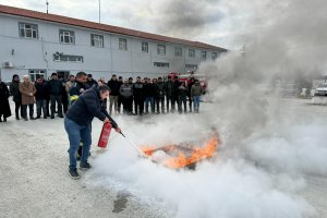 Belediye personeline yangın eğitimi