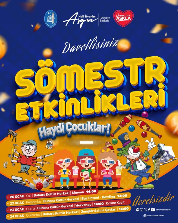 ÇORUM BELEDİYESİ SÖMESTR ETKİNLİKLERİ