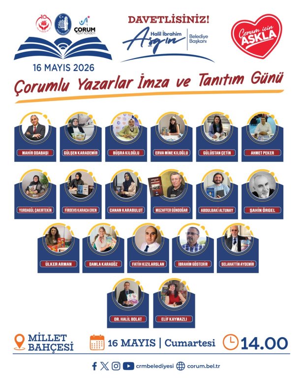ÇORUMLU YAZARLAR İMZA VE TANITIM GÜNÜ